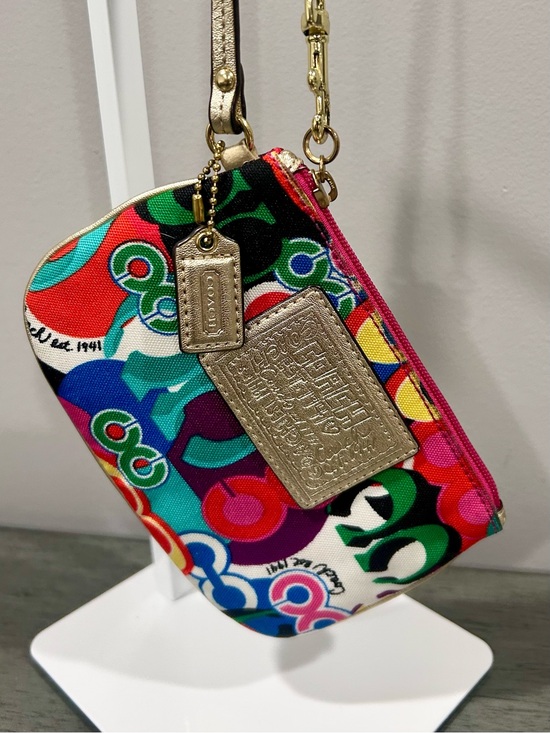Coach Handbags - Coach Multicolor Signature Pop Wristlet with Gold Hardware